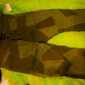 NWT JOHN ELLIOTT Patchwork Boot Cut Pants size 30